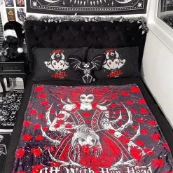 VampireFreaks Queen Of Hearts Throw Blanket