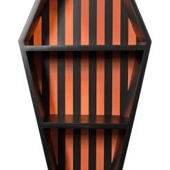 Sourpuss Striped Coffin Shelf [Pumpkin/Black]